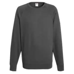 Fruit Of The Loom Mens Lightweight Raglan Sweatshirt (240 GSM) (2XL) (Light Graphite)
