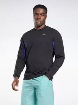 Reebok Les Mills Long-sleeve Midlayer Long-sleeve Top, Black, Size S, Men