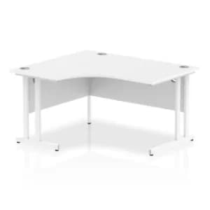 Impulse 1400mm Left Crescent Desk White Top White Cantilever Leg I0038