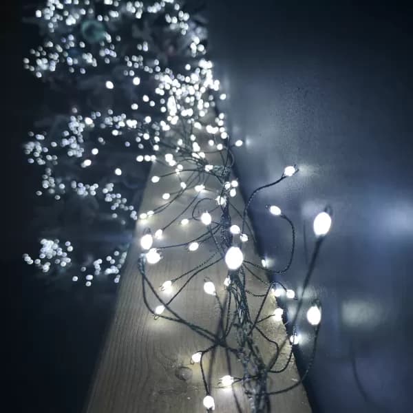 1.8m White LEDs Green Garland Wire Light Christmas Decoration with Timer