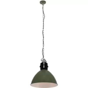 Sienna Fresh Dome Pendant Ceiling Lights Olive Green, Black Gloss, Metal