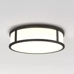 Mashiko LED 30cm Round Bathroom Flush Ceiling Light Bronze IP44