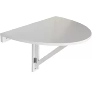 HIDEAWAY - Folding / Fold Down Drop-leaf Wall Mounted Semi Circular Table - White