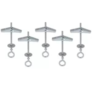 Moderix - Plasterboard Spring Toggle Fixings With Screws Hollow Cavity Anchors Eye Hook - Size M4 x 75mm - Pack of 30