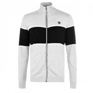 Jack and Jones Fix Zip Knit - White Melange