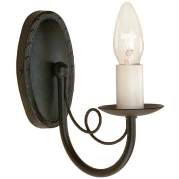 Minster - 1 Light Indoor Candle Wall Light Black, E14 - Elstead