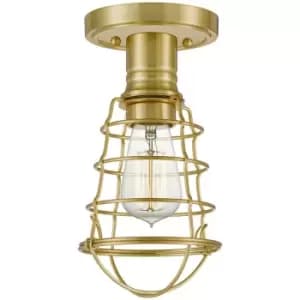Elstead Quoizel Mixon Semi Flush Ceiling Light Brushed Brass