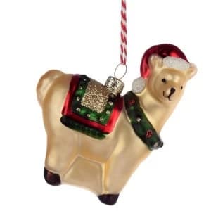 Llama Glass Christmas Bauble Decoration