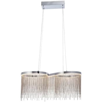 Endon Collection Lighting - Endon Orphelia LED Pendant Light Fine Silver Chain Waterfall Effect Polished Chrome, Warm White