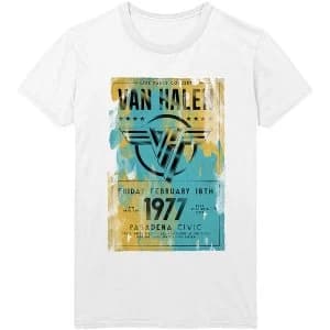 Van Halen - Pasadena '77 Mens XX-Large T-Shirt - White