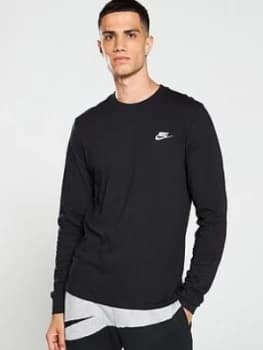 Nike Sportswear Club Long Sleeve T-Shirt - Black