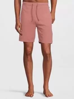 BOSS Bodywear Waffle Lounge Shorts - Pink, Size XL, Men