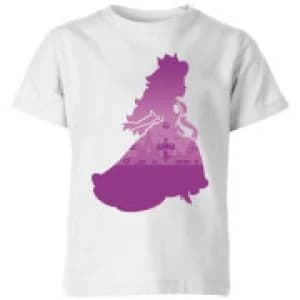 Nintendo Super Mario Peach Silhouette Kid's T-Shirt - White - 11-12 Years