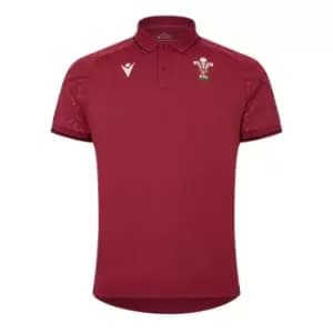 Macron Wales 23/24 Rugby Travel Polo - Red