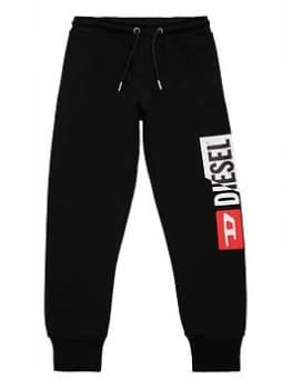 Diesel Boys Cut Logo Jog Pants - Black, Size 12 Years