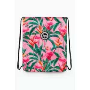 Flamingo Rainforest Drawstring Bag (One Size) (Pink/Green) - Pink/Green - Hype