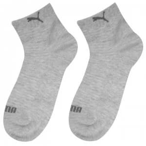 Puma 2 Pack Quarter Socks - Grey