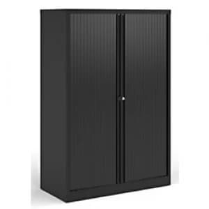 Bisley Tambour Cupboard Lockable Steel & Aluminium DST65K 1000 x 470 x 1570 - 1585mm Black