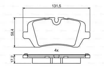 Bosch 0986494810 Brake Pad Set BP1861 Disc Brake Rear Axle