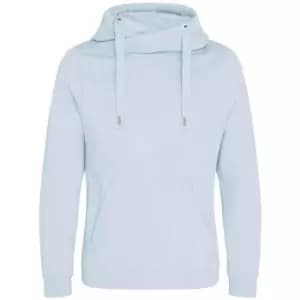 Awdis Unisex Adult Crossover Collar Hoodie (L) (Sky Blue)