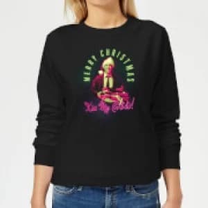 National Lampoon Merry Christmas Clark Griswold Womens Christmas Sweatshirt - Black