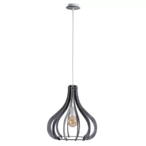 Lavena Wire Frame Pendant Ceiling Light Grey, 43.5cm, 1x E27