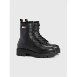 Tommy Jeans Tjw Urban Boot Tumbled Ltr Wl - Black