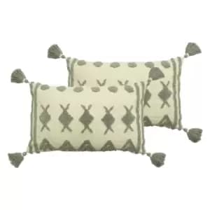 Furn. Esme Twin Pack Polyester Filled Cushions Grey