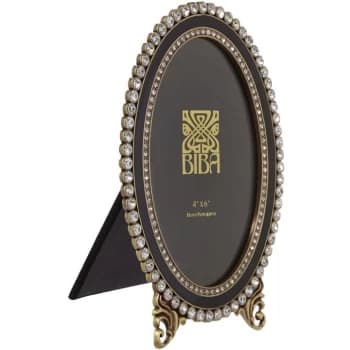Biba Oval Jewel Photo Frame 4x6 - Black