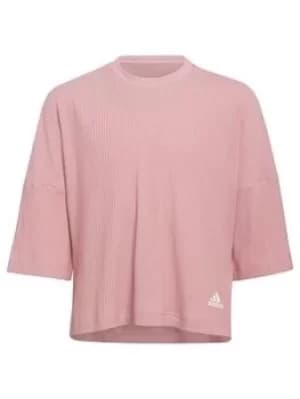 adidas Older Girls Yoga Sweat Top, Mauve, Size 11-12 Years, Women