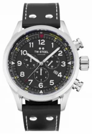 TW Steel Swiss Volante Black Leather Strap SVS202 Watch