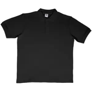 SG Mens Ring-Spun Cotton Short Sleeve Polo Shirt (3XL) (Black)