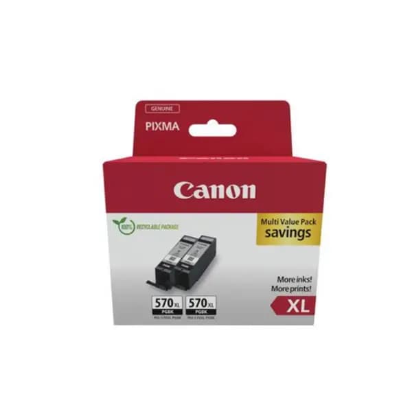 Canon PGI-570XL Inkjet Cartridges High Yield Twin Pack Black 0318C010 0318C010