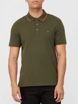 Calvin Klein Stretch Pique Tipping Polo Shirt - Khaki
