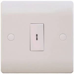 ESR Sline 10A White 1G Double Pole Electric Fish Key Operated Wall Plate Switch