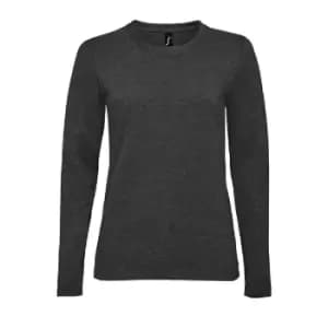 SOLS Womens/Ladies Imperial Long Sleeve T-Shirt (L) (Mouse Grey)