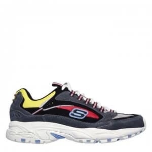 Skechers Lifestyle Stamina Cut Trainers - Charcoal/Red