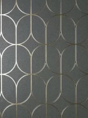 Fine Decor Platinum Rosco Trellis Charcoal