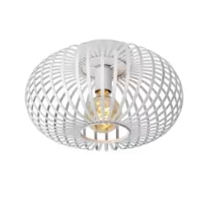 Manuela Vintage Flush Ceiling Light - Ø39.5cm- 1xE27 - White
