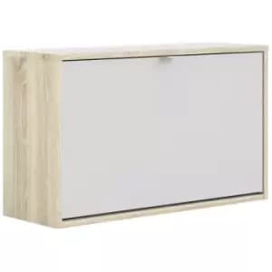 Shoes Shoe cabinet w. 1 tilting door and 2 layers Oak structure White - Oak structure White