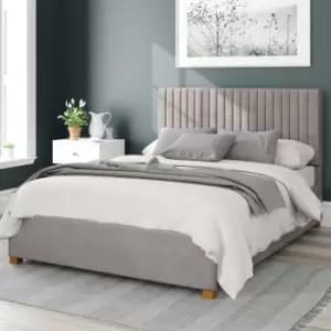 Aspire Grant Upholstered Ottoman Bed Velvet Silver Single
