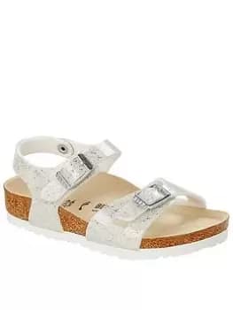 Birkenstock Rio Kids Cosmic Sparkle Sandal, White/Glitter, Size 10 Younger