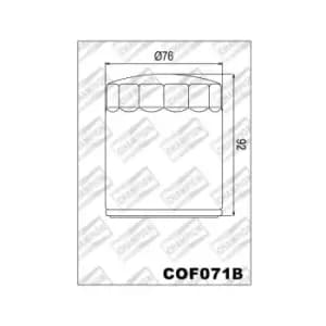 OIL FILTER BLACK COF071B HF171 - COF071B - Champion