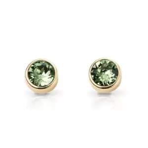JG Signature Gold Plated Silver August Birthstone Crystal Stud Earrings