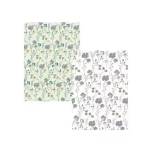 English Tableware Company Pressed Flowers Set of 2 Tea Towels