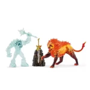 Schleich Eldrador Creatures Battle For The Superweapon Frost Monster Vs. Fire Lion Toy Figures (42455)