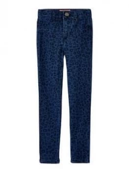 Joules Girls Elva Leopard Print Jeggings - Blue