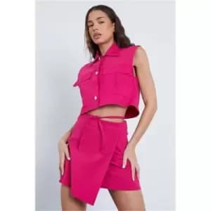 I Saw It First Hot Pink Utility Pocket Waistcoat - Pink