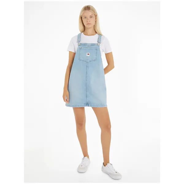 Denim Dungaree Mini Dress