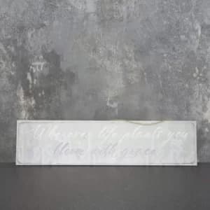 Large Wooden Hanging Plaque Floral 60cm